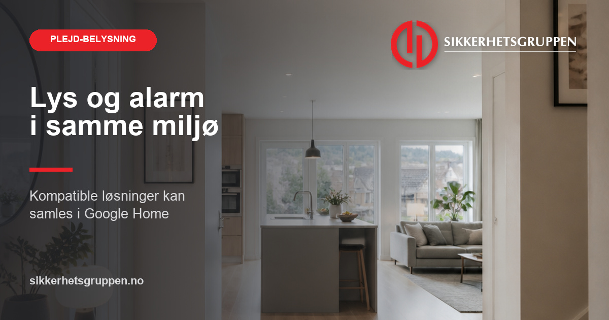 Plejd-belysning og alarm tilgjengelig i samme Google Home-miljø